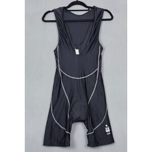 ASTEK Cycling Bib Shorts Mens Large Black Padded Compression Bicycle Sleeveless